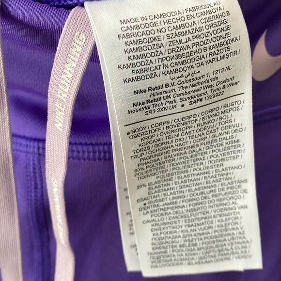 Nike Retro Run Women's 7/8 Mid-Rise Running Leggings with Pockets - Purple Sz M - Picture 11 of 11